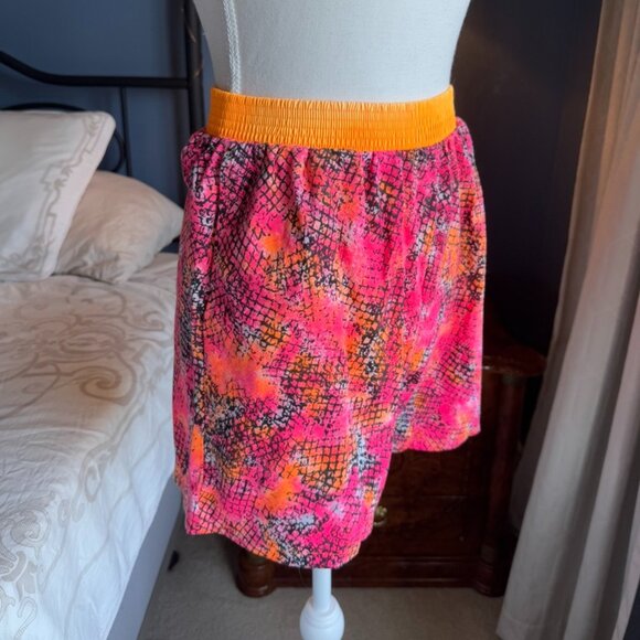 90s Vintage Neon Pink And Orange One Piece Swimsuit and Beach Shorts - Picture 10 of 15